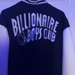Billionaire Boys Club BBC Black White Leather Sleeve Bomber Coat Jacket 2XL