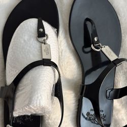 COACH Sandels Black Size 7 NEW 100% AUTHENTIC 