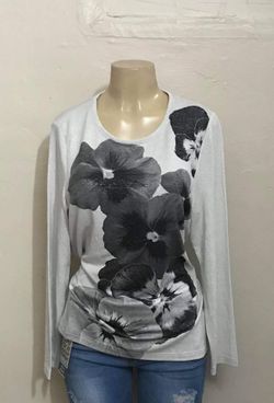 Silver Floral Print Shirt