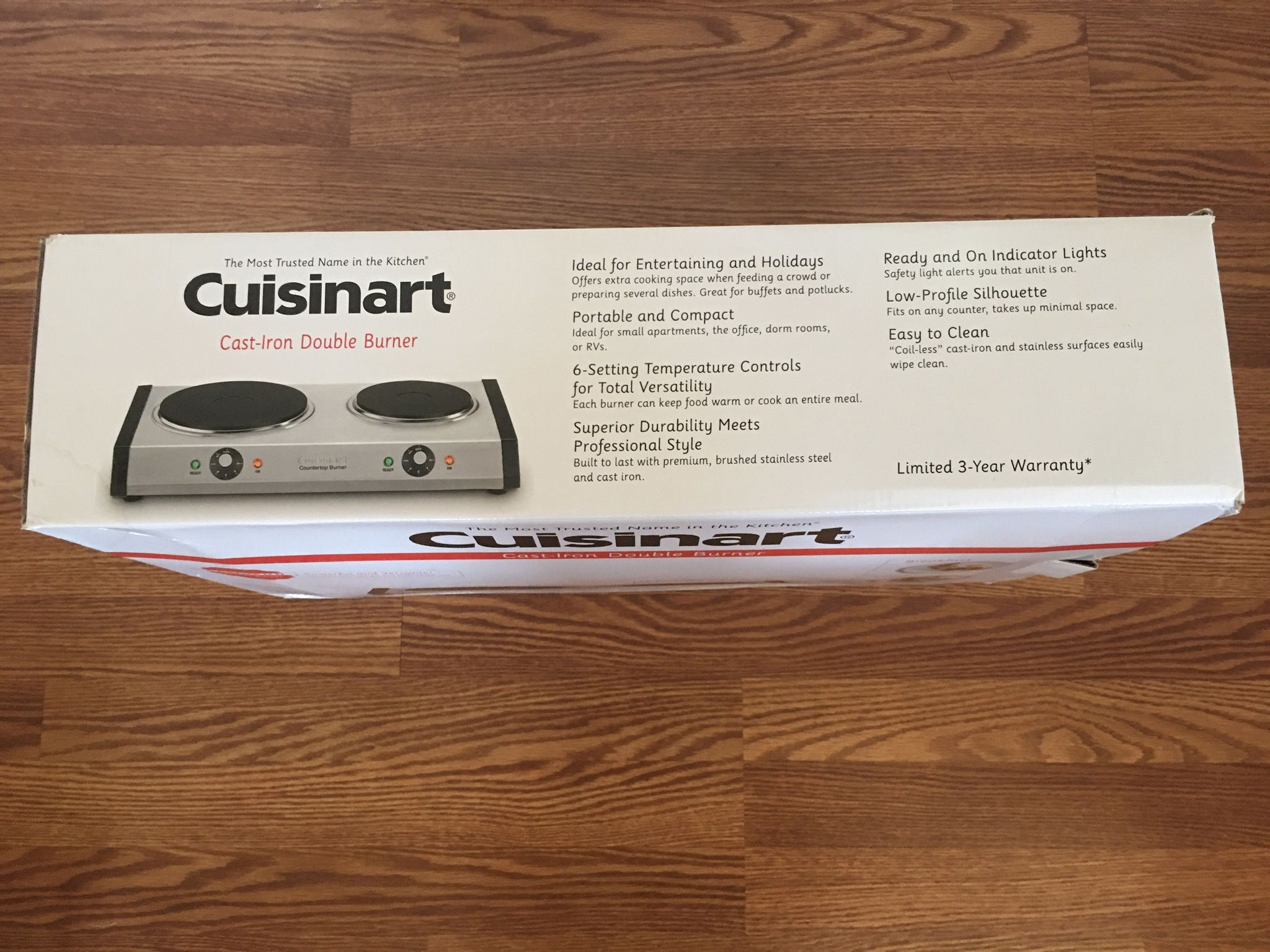 Cuisinart Cast Iron Double Burner, Silver, CB60 for Sale in Charlotte