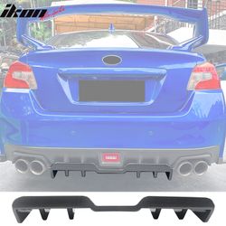 Fits 2015-2021 Subaru WRX HT Style 4-Fin Rear Bumper Diffuser ABS Carbon Fiber Print