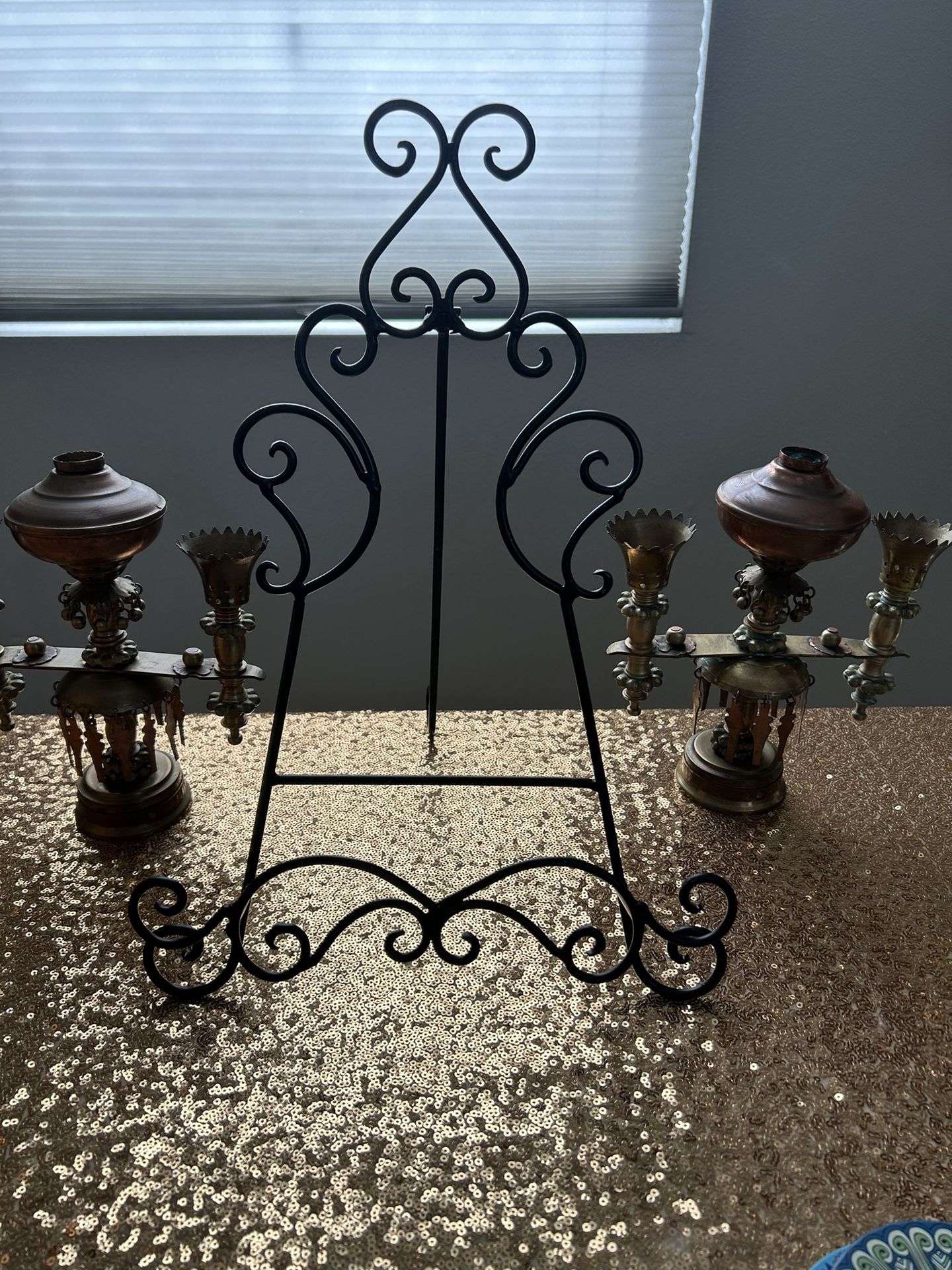 Pair Of Bronze Candelabras