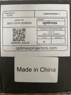 optimax uhd 72 projector screen