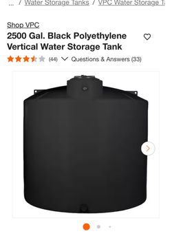 VPC 2500 Gal. Dark Green Polyethylene Vertical Water Storage Tank new