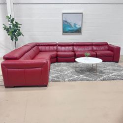🛋️ Red Natuzzi Reclining Sectional sofa/ couch!, Delivery available !!