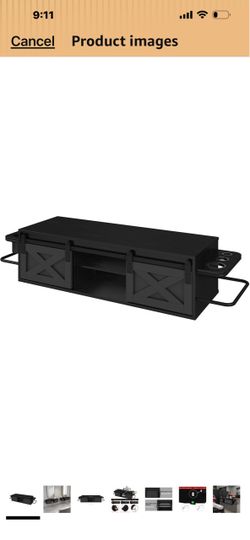 Wall Mount Hair Salon Station w/Multifunctional Storage Space, Black