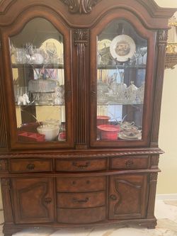 Dining table with China cabinet
