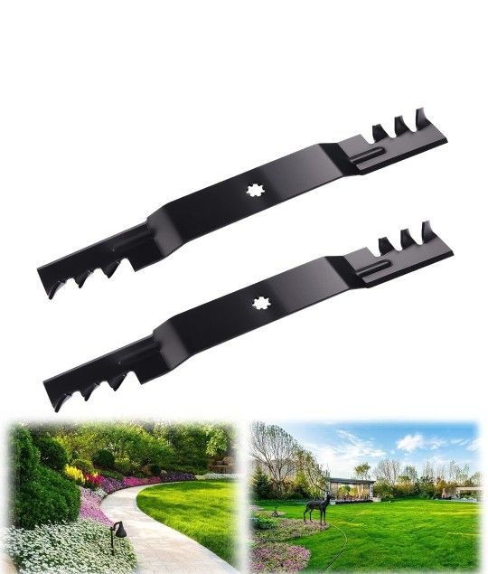 ELITEWILL 2pcs Lawn Mower Mulching Blades Fit for John Deere 42'' D100, D110, D120, D130, Z225, Z235, D125 Replaces OEM # GX22151