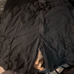 Black cargo shorts
