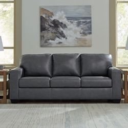 Gray Leather Sofa