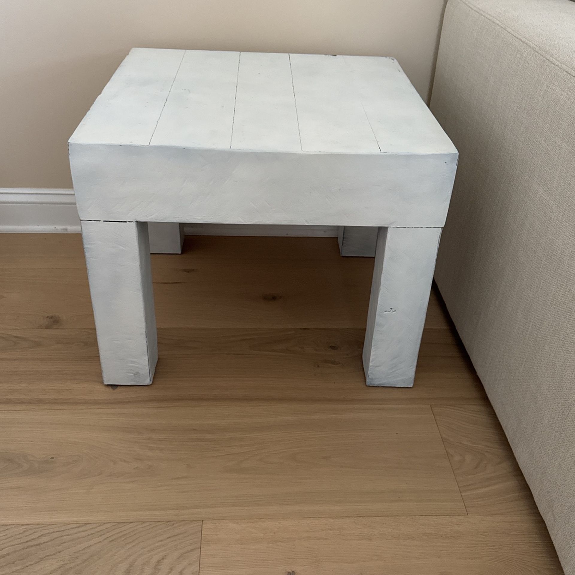White Square Side Table