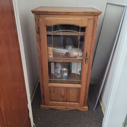 Solid Oak Curio Cabinet 