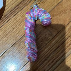 Pink Candy cane Christmas Tree Ornament 