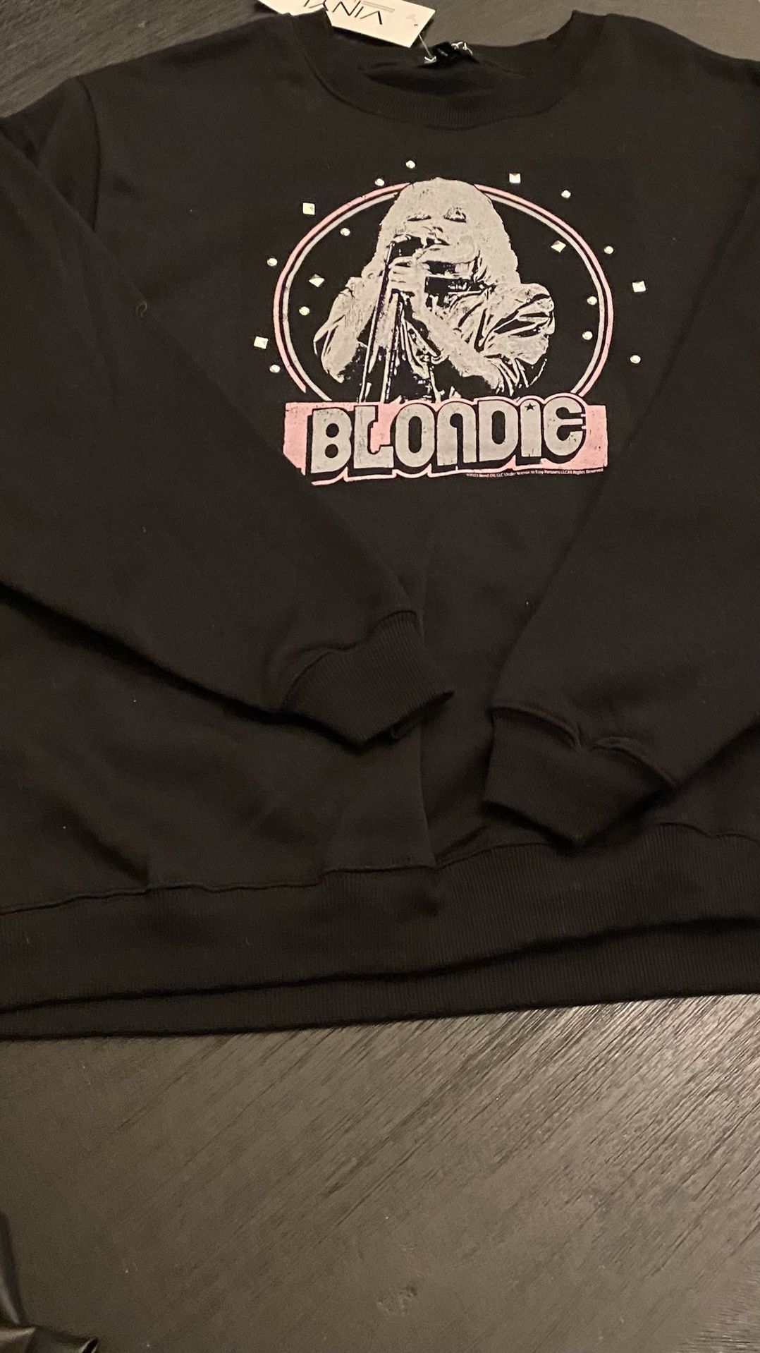 Blondie Black Sweatshirt With Fringe on back