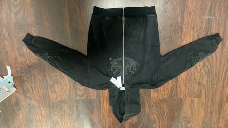 Hollister Boxy Black Flame Hoodie
