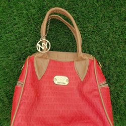 Purse, Red Color, Leather, NY Brand
