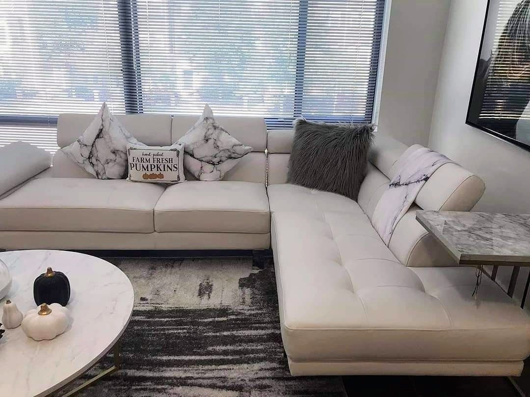 White Contemporary Sectional Sofa (New In Box)