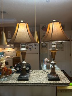 Pair of Traditional Table Lamps with Shades