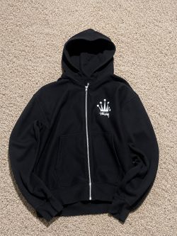 Black Stussy regal crown zip up