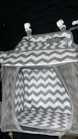 Gray Chevron Stroller Caddy Organizer
