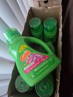 Box of 6 gain + aroma boost liquid laundry detergent, spring daydream scent, 32 loads, 46 fl oz