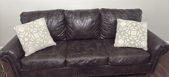 3 Three Piece Brown Leather Living Room