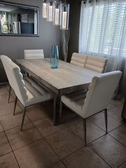 TABLE AND SIX CHAIRS