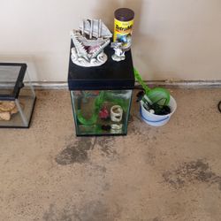 Fish Aquarium And (Fish) Hides/pumps