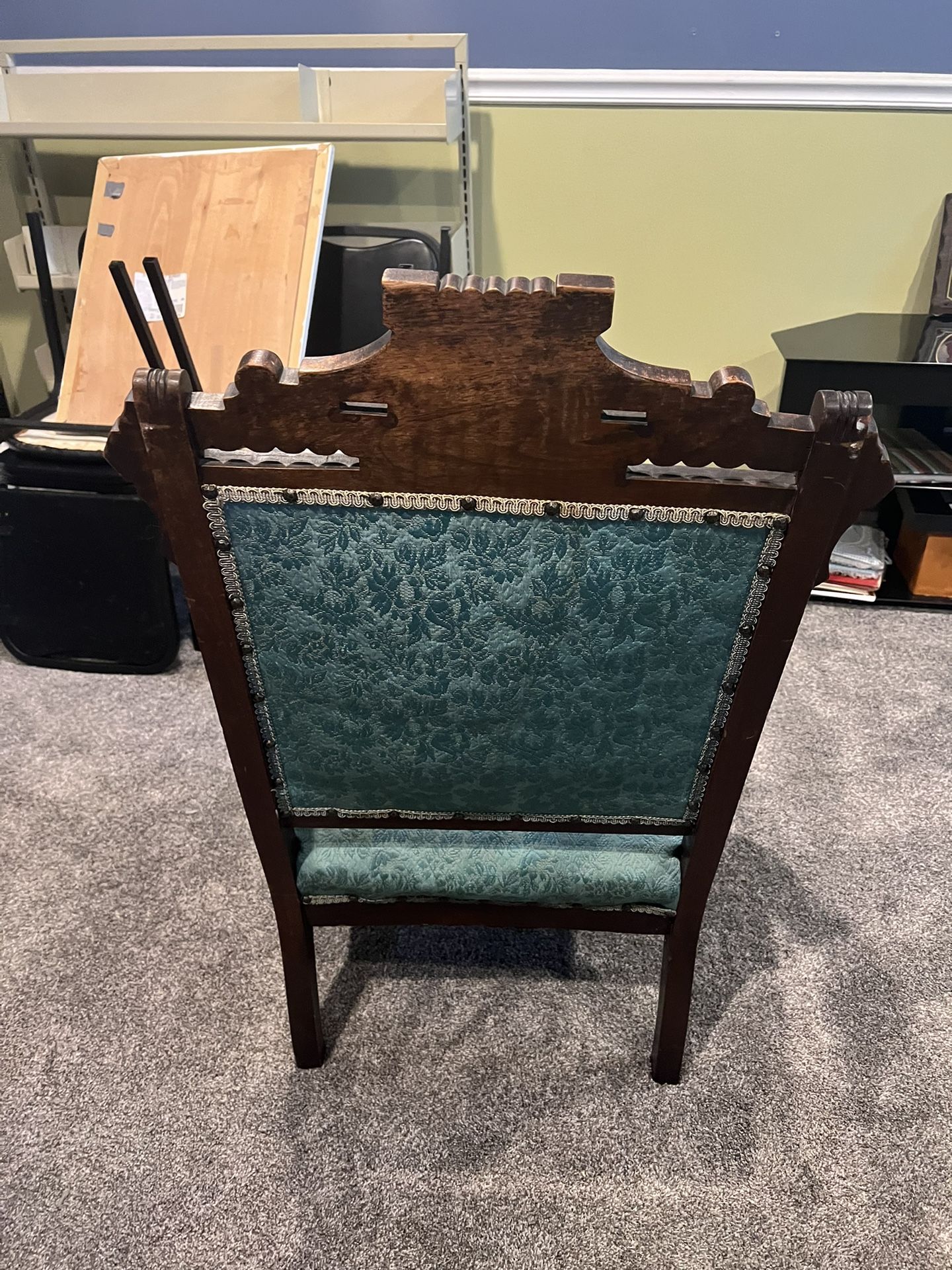 Antique Wood Accent Chair