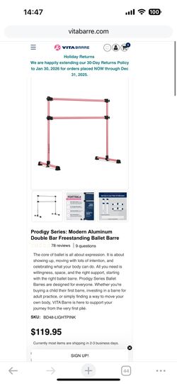 Ballet 🩰 Barre 50 $