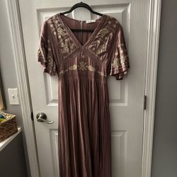Mauve embroidered Dress Size M