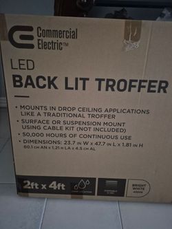 Commercial Electric LED Back Lit Troffer 2x4