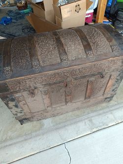 Antique 1880s Victorian Dome Top Steamer Trunk - 1883 Patent
