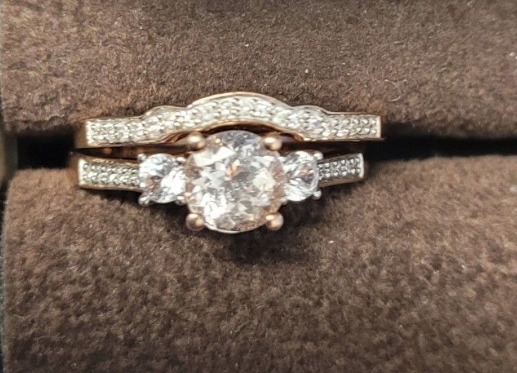 Rose Gold MORGANITE wedding Set