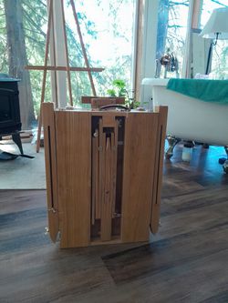 Wood Art Easel for Floor with Storage Compartment, Tilting