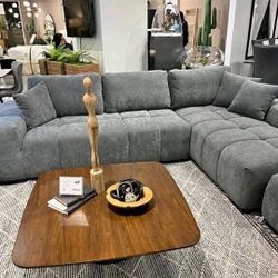 Grey Modern Sectional Sofa mushroom 🍄 ♥️