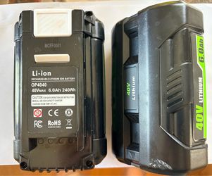2 Pack 40V 6.0 Ah Battery Replacement for Ryobi 40V battery OP4040