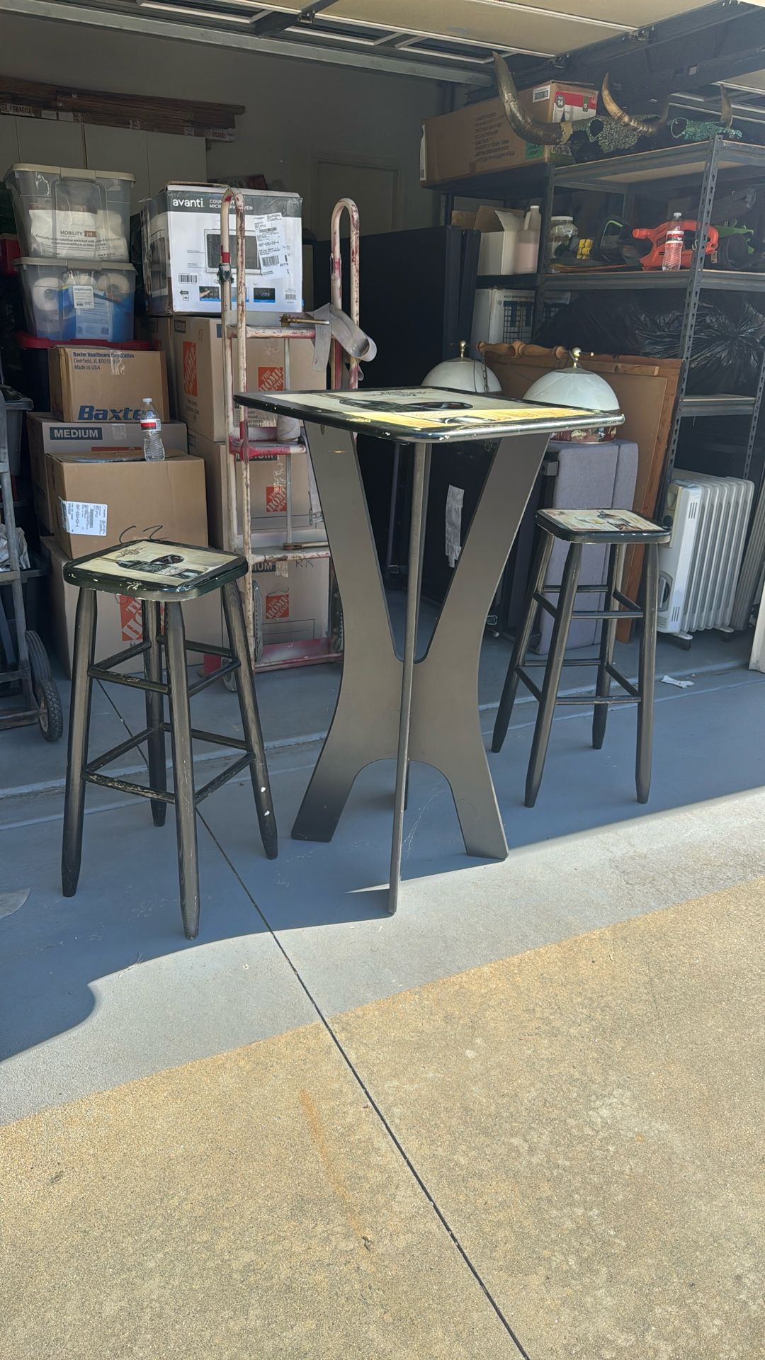 3pc Table And Bar Stool Set