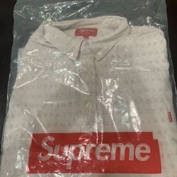 Supreme Jacquard Logos Denim Pink Shirt Small Limited Edition Ultra Rare