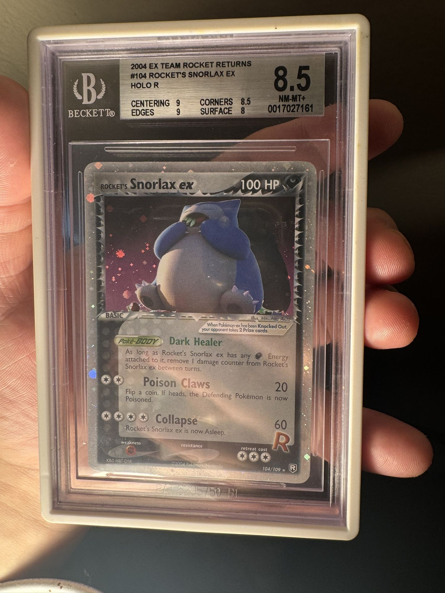 Bgs 8.5 Team Rockets Snorlax #104 (low pop)