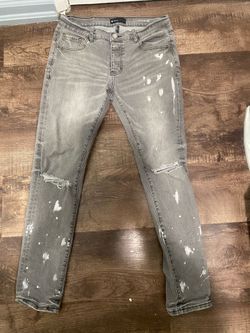 Purple Jeans Grey with paint