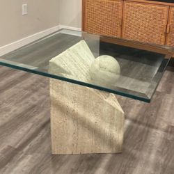 Travertine Art Piece Coffee Table (base only)
