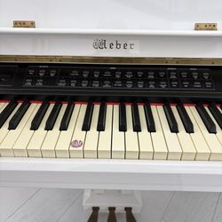 Weber Grand Piano Electric White With Bench 