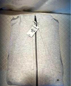 EXPRESS Full Zip Hoodie Men's XS Gray Fleece Sweatshirt Jacket