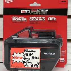 Milwaukee M18 18V Forge HD 12.0 Battery New 