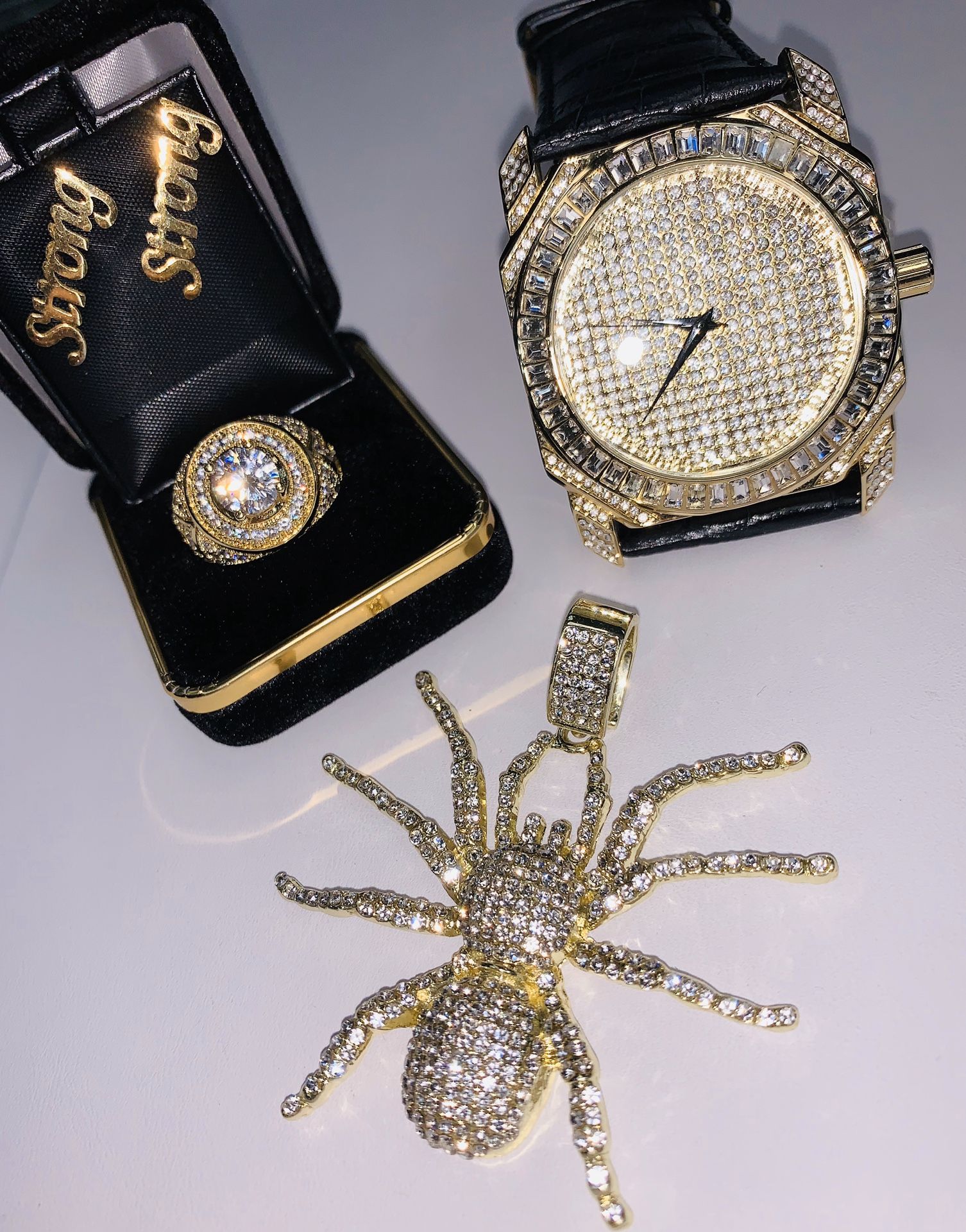 22k stainless steel jewelry set created with lab diamonds