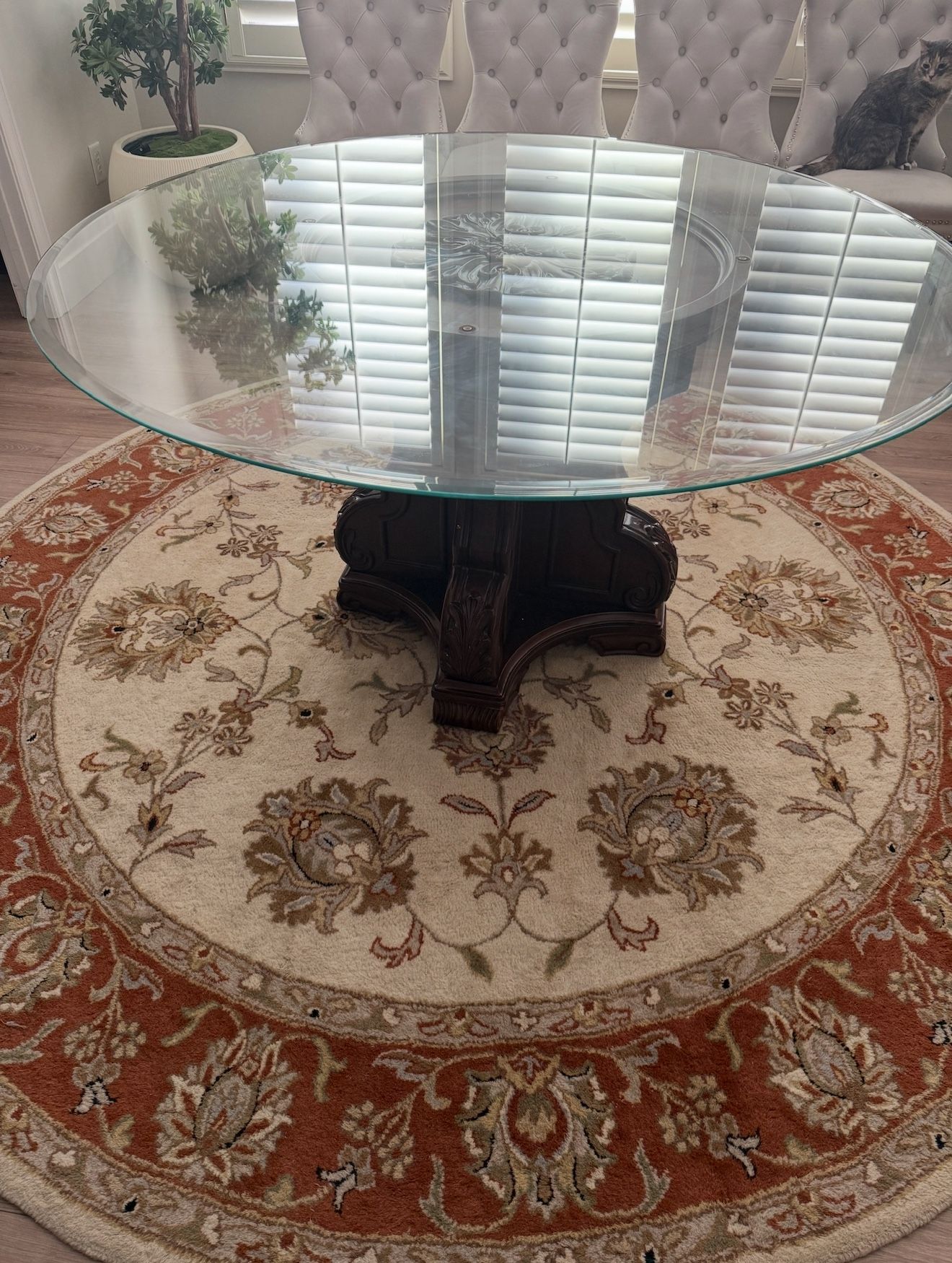 Ashley Dining Table With Wool Rug