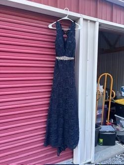 My Michelle Navy Blue Evening Gown