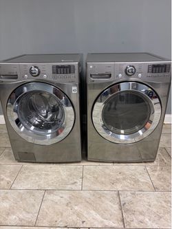 LG front load washer &. LG front load gas dryer set stainless steel set