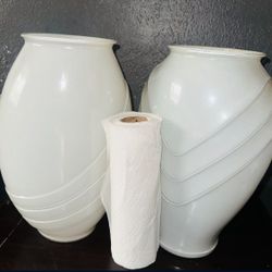 White Glass Vases